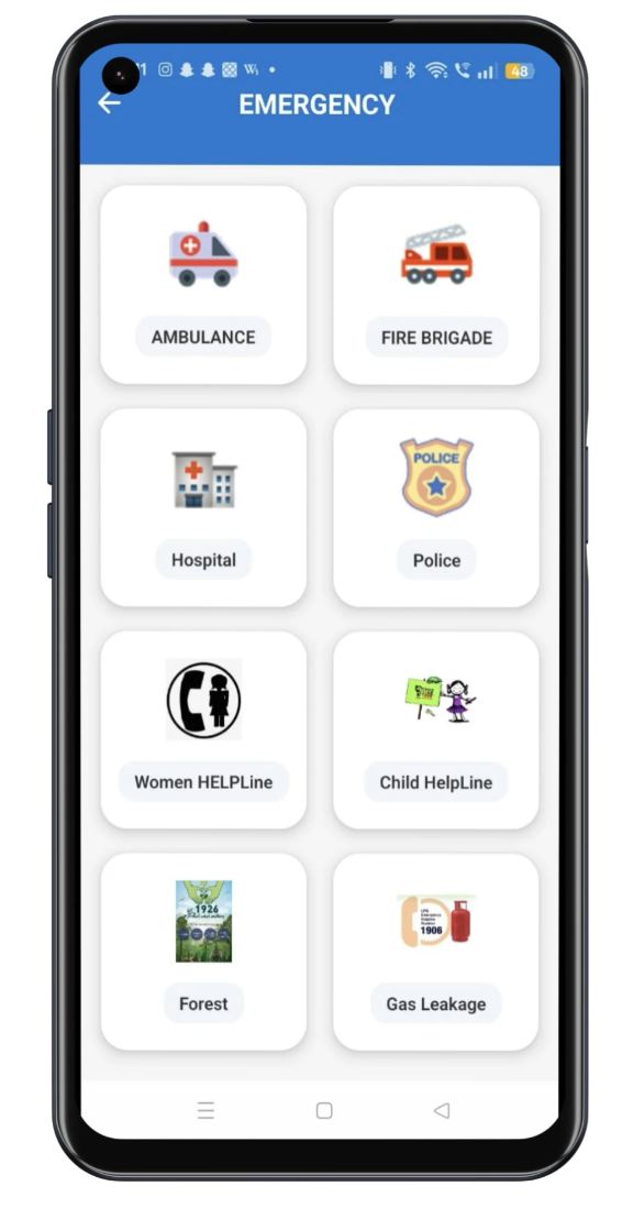 Emergency Services Menu